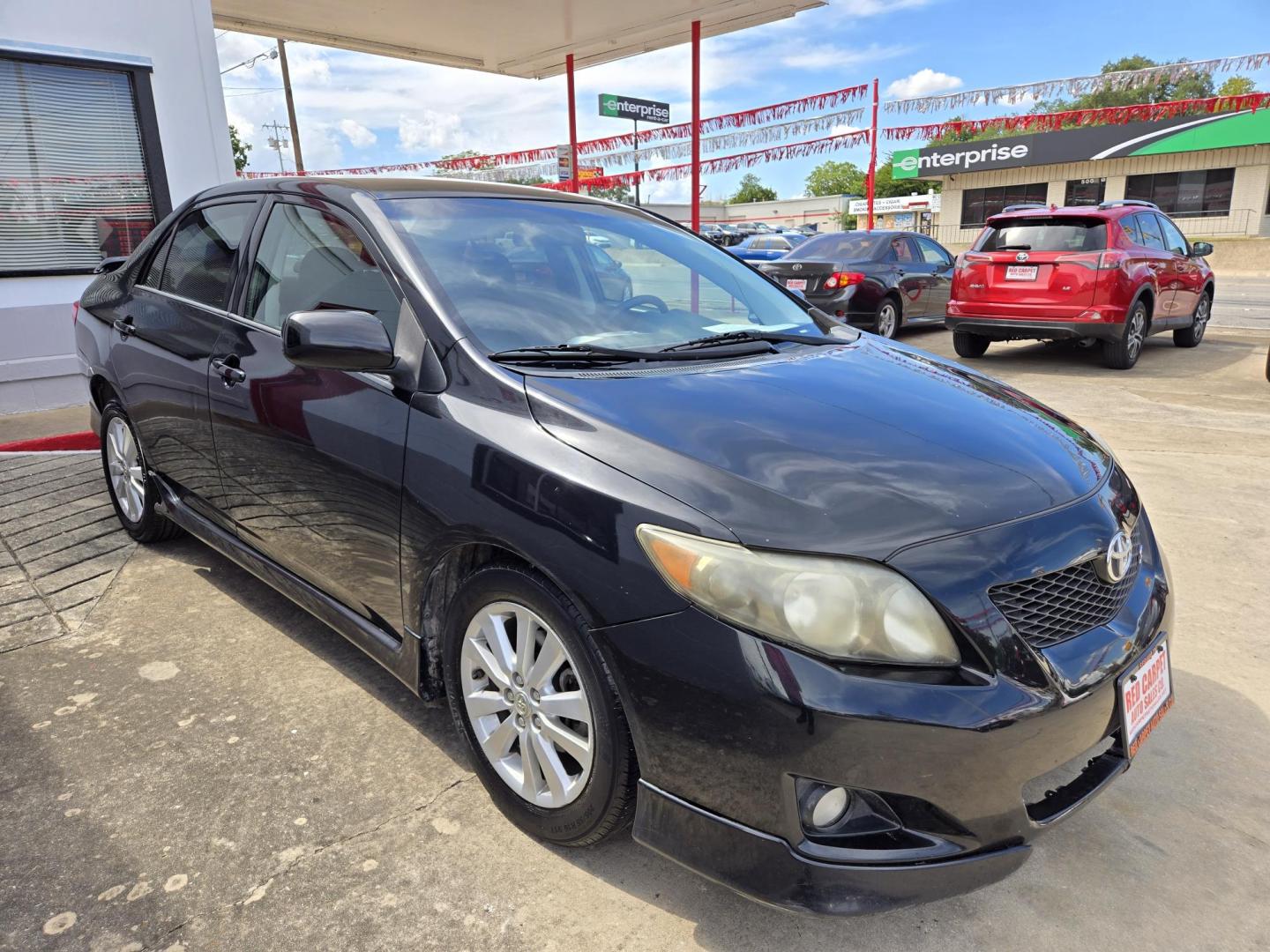 2010 BLACK /BLACK Toyota Corolla S 4-Speed AT (1NXBU4EE9AZ) with an 1.8L L4 DOHC 16V engine, 4-Speed Automatic Overdrive transmission, located at 503 West Court, Seguin, TX, 78155, (830) 379-3373, 29.568621, -97.969803 - 2010 Toyota Corolla S 4-Speed AT with a 1.8L L4 DOHC 16V, Automatic, Tilt, Cruise, AM/FM/CD/AUX Stereo, Power Windows, Locks and Side Mirrors, Tinted Windows, Alloy Wheels, Rear Defroster and more!! - Photo#1