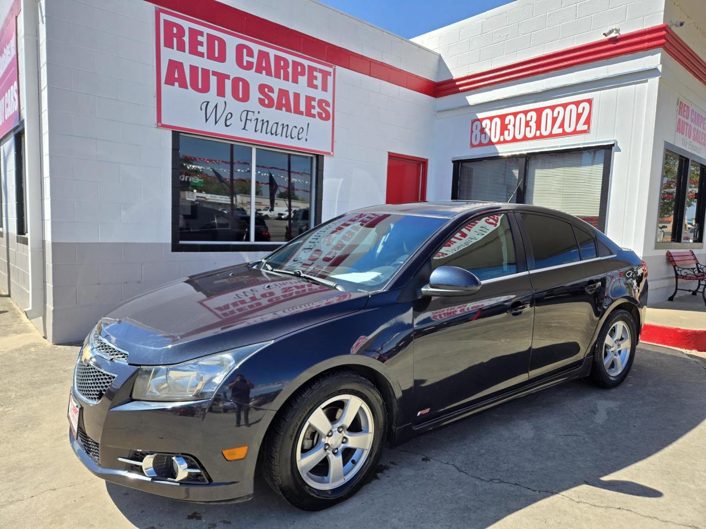 2014 Blue /Black Chevrolet Cruze 1LT Manual (1G1PD5SB9E7) with an 1.4L L4 DOHC 16V TURBO engine, 6-Speed Manual transmission, located at 503 West Court, Seguin, TX, 78155, (830) 379-3373, 29.568621, -97.969803 - Photo#0