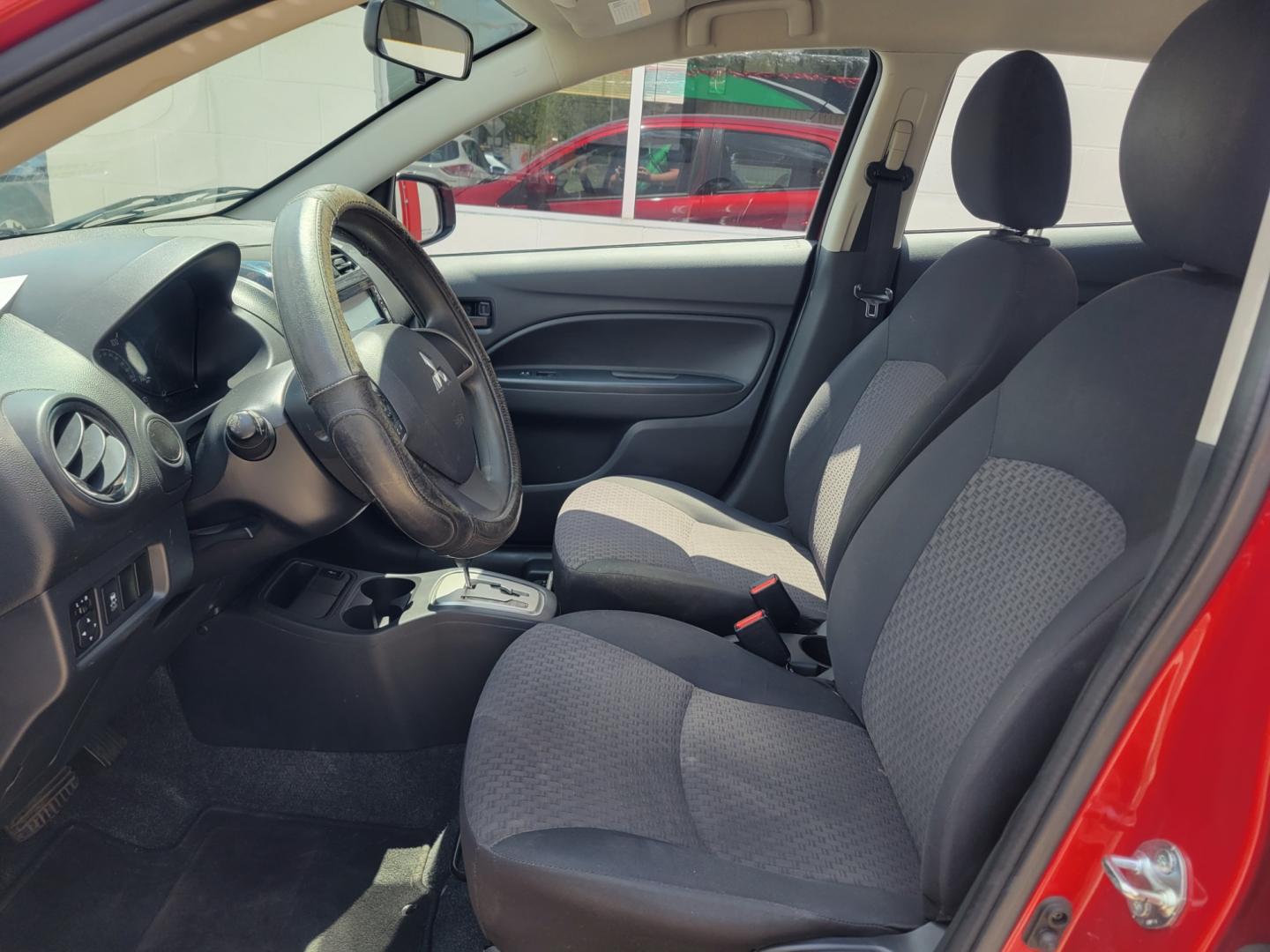 2018 Red /BLACK Mitsubishi Mirage ES 5M (ML32A3HJ9JH) with an 1.2L L3 DOHC engine, Automatic transmission, located at 503 West Court, Seguin, TX, 78155, (830) 379-3373, 29.568621, -97.969803 - Photo#4