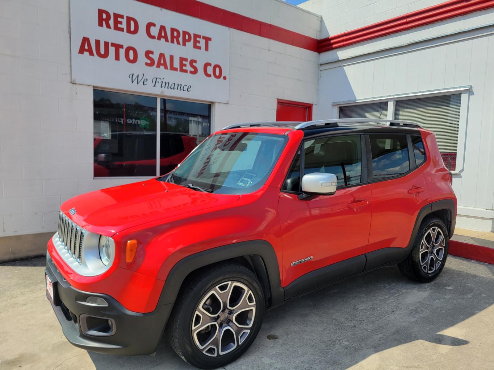 2015 Red /BLACK Jeep Renegade Limited FWD (ZACCJADT6FP) with an 2.4L L4 engine, 9-Speed Automatic transmission, located at 503 West Court, Seguin, TX, 78155, (830) 379-3373, 29.568621, -97.969803 - Photo #0