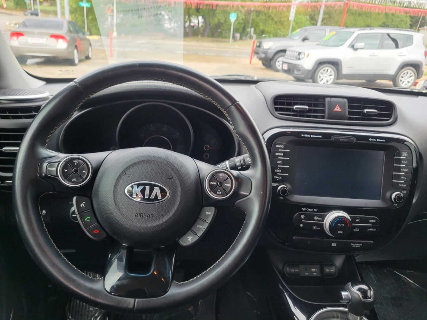 2016 Black /BLACK Kia Soul + (KNDJP3A50G7) with an 2.0L L4 DOHC 16V engine, 6A transmission, located at 503 West Court, Seguin, TX, 78155, (830) 379-3373, 29.568621, -97.969803 - 2016 Kia Soul + with a 2.0L L4 DOHC 16V, Automatic, Tilt, Cruise, AM/FM/AUX Touchscreen Stereo, Power Windows, Locks and Side Mirrors, Bluetooth, Navigation, Universal Garage Openers, Automatic Headlights, Alloy Wheels, Backup Camera, Rear Wiper, Rear Defroster and more!! - Photo#5