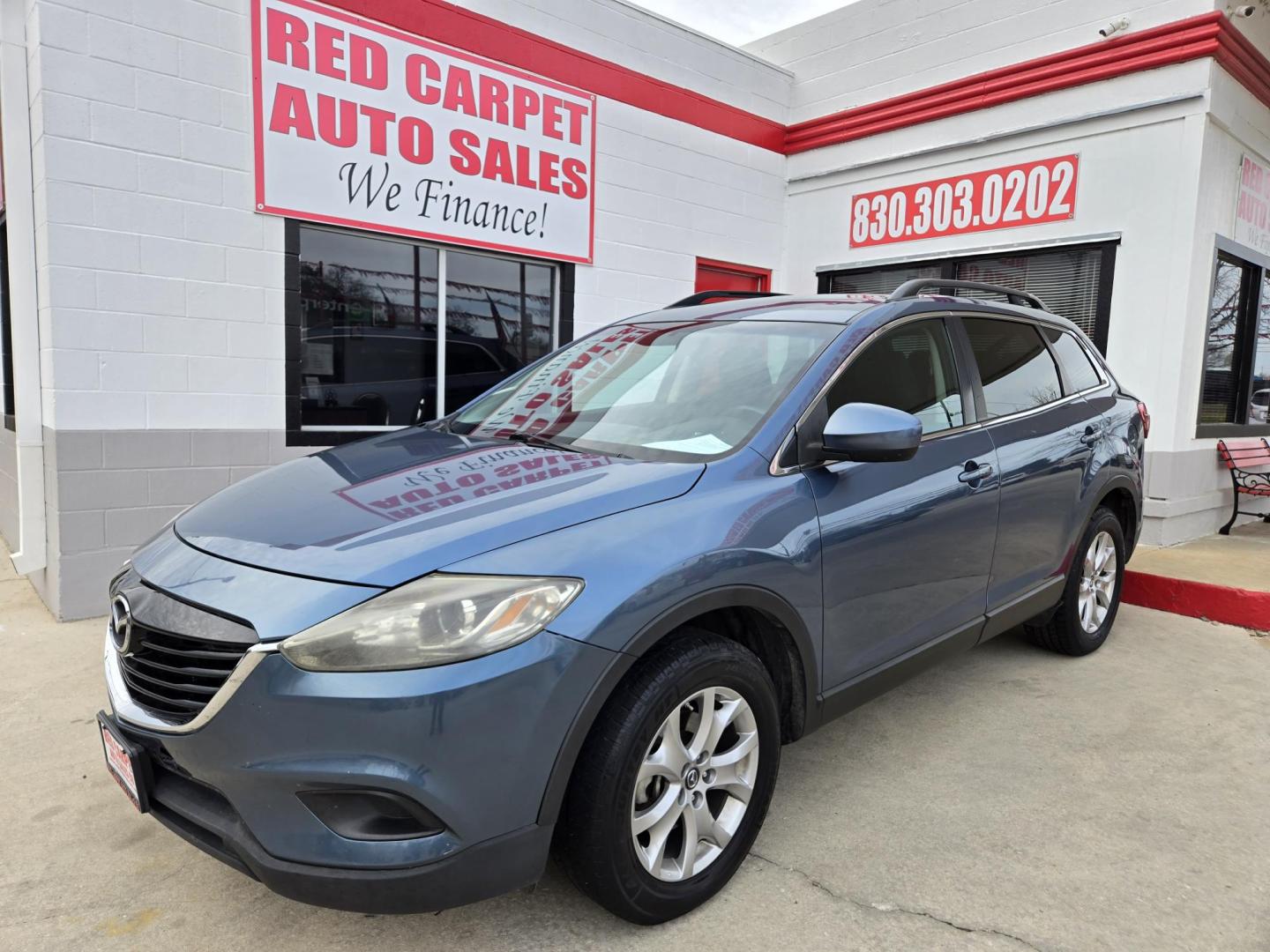 2014 Blue /BLACK Mazda CX-9 Sport (JM3TB2BA0E0) with an 3.7L V6 DOHC 24V engine, 6-Speed Automatic transmission, located at 503 West Court, Seguin, TX, 78155, (830) 379-3373, 29.568621, -97.969803 - Photo#0