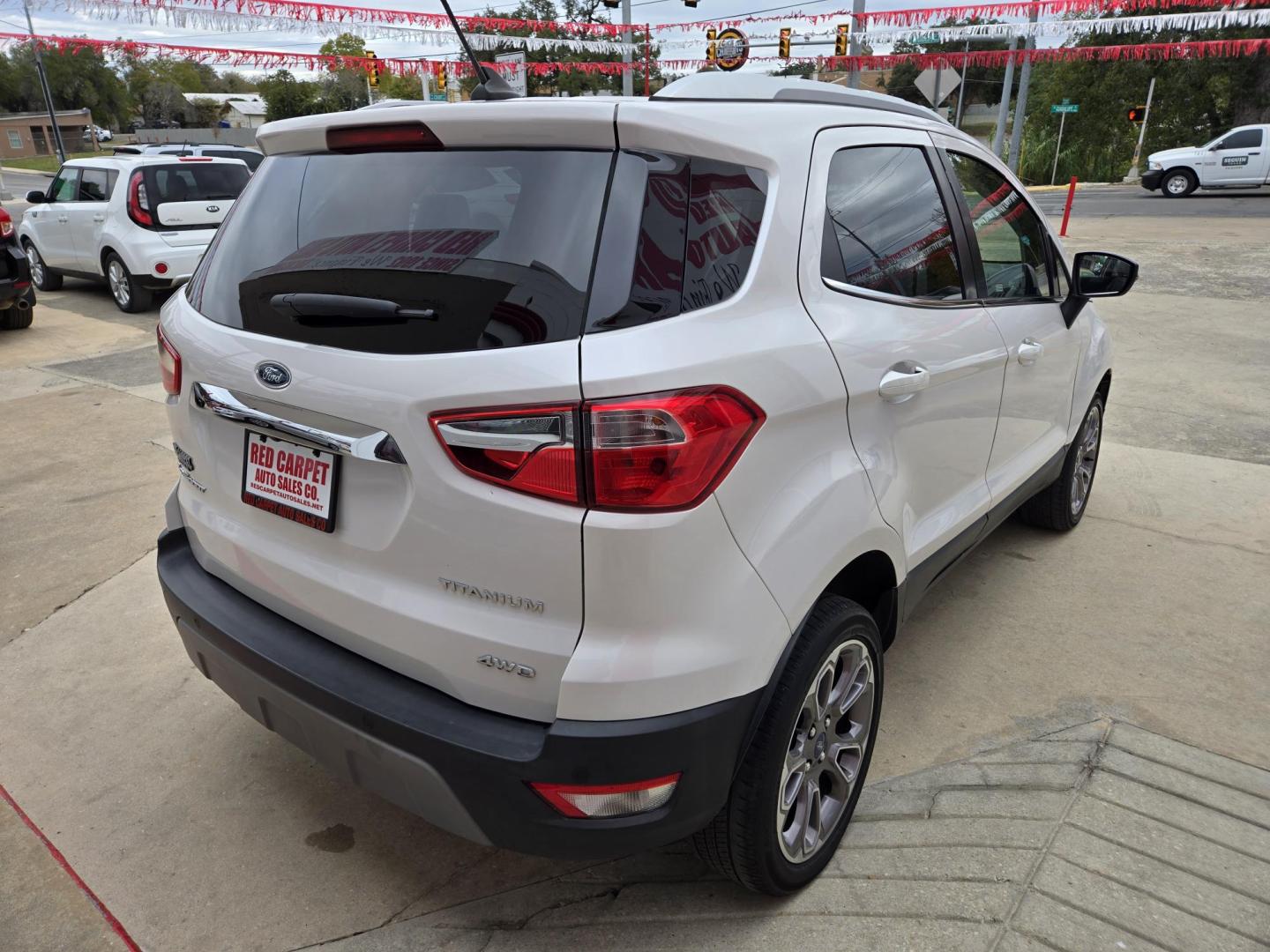 2020 WHITE Ford EcoSport Titanium AWD (MAJ6S3KL8LC) with an 2.0L L4 DOHC 16V engine, 6A transmission, located at 503 West Court, Seguin, TX, 78155, (830) 379-3373, 29.568621, -97.969803 - 2020 Ford EcoSport Titanium AWD with a 2.0L L4 DOHC 16V, Automatic, Tilt, Cruise, AM/FM Touchscreen Stereo, Power Windows, Locks, Seat and Side Mirrors, Navigation System, Leather Seating, Bluetooth, Backup Camera, Bumper Sensors, Power Sunroof, Heated Seats, Heated Steering Wheel, Alloy Wheels, Rea - Photo#1