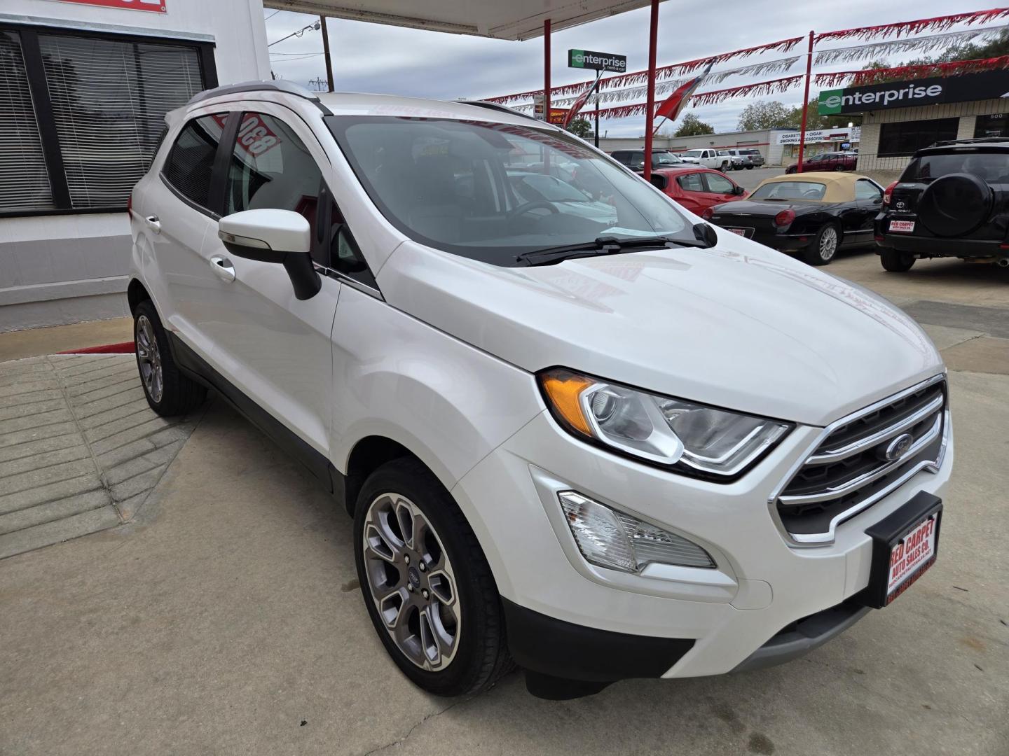 2020 WHITE Ford EcoSport Titanium AWD (MAJ6S3KL8LC) with an 2.0L L4 DOHC 16V engine, 6A transmission, located at 503 West Court, Seguin, TX, 78155, (830) 379-3373, 29.568621, -97.969803 - 2020 Ford EcoSport Titanium AWD with a 2.0L L4 DOHC 16V, Automatic, Tilt, Cruise, AM/FM Touchscreen Stereo, Power Windows, Locks, Seat and Side Mirrors, Navigation System, Leather Seating, Bluetooth, Backup Camera, Bumper Sensors, Power Sunroof, Heated Seats, Heated Steering Wheel, Alloy Wheels, Rea - Photo#2