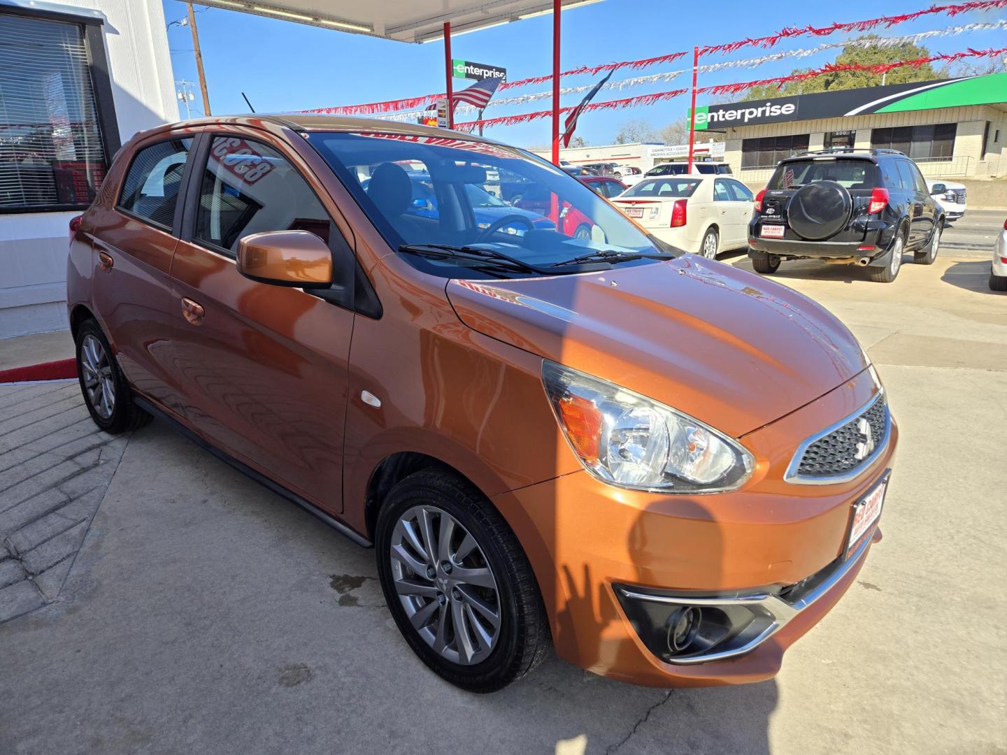 2019 Orange Mitsubishi Mirage GT (ML32A5HJ7KH) with an 1.2L L3 DOHC engine, CVT transmission, located at 503 West Court, Seguin, TX, 78155, (830) 379-3373, 29.568621, -97.969803 - Photo#1