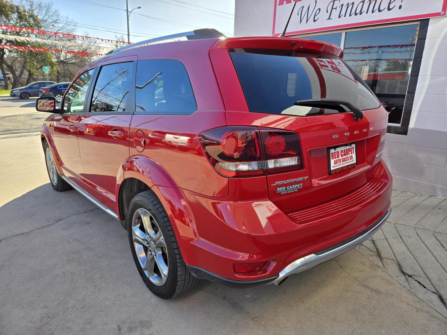 2016 Red Dodge Journey Crossroad FWD (3C4PDCGG2GT) with an 3.6L V6 DOHC 24V engine, 6-Speed Automatic transmission, located at 503 West Court, Seguin, TX, 78155, (830) 379-3373, 29.568621, -97.969803 - 2016 Dodge Journey Crossroad FWD with a 3.6L V6 DOHC 24V, Automatic, Tilt, Cruise, AM/FM Touchscreen Stereo, Power Windows, Locks and Side Mirrors, Bluetooth, Tinted Windows, Third Row Seating, Alloy Wheels, Rear Wiper, Rear Defroster and more!! - Photo#3