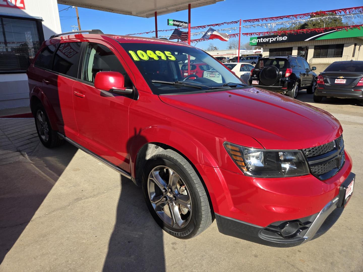 2016 Red Dodge Journey Crossroad FWD (3C4PDCGG2GT) with an 3.6L V6 DOHC 24V engine, 6-Speed Automatic transmission, located at 503 West Court, Seguin, TX, 78155, (830) 379-3373, 29.568621, -97.969803 - 2016 Dodge Journey Crossroad FWD with a 3.6L V6 DOHC 24V, Automatic, Tilt, Cruise, AM/FM Touchscreen Stereo, Power Windows, Locks and Side Mirrors, Bluetooth, Tinted Windows, Third Row Seating, Alloy Wheels, Rear Wiper, Rear Defroster and more!! - Photo#1